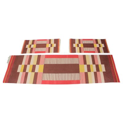 Geometric Wool Rugs by Antonín Kybal, 1940s, Set of 3-TZ-1262915