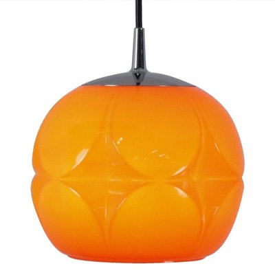 Geometrical Cast Opaque Orange Glass Fixtures from Peill & Putzler, Set of 2-VDW-991425