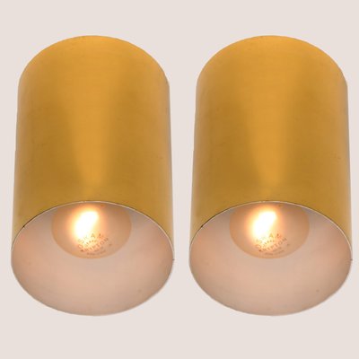 Geometrical Tube Brass Sconces by Hillebrand, 1970s, Set of 2-VDW-618981