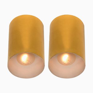 Geometrical Tube Brass Sconces by Hillebrand, 1970s, Set of 2-VDW-618981