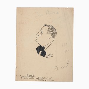 Georges Bastia, Portrait, Original Drawing, Early 20th-Century-ZCI-956953