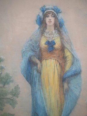 Georges Clairin, Sarah Bernhardt in La Samaritaine, Original Pastel Drawing, 1916, Framed-KHH-1452289