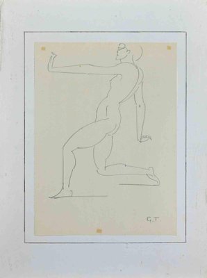 Georges-Henri Tribout, Posing Nude, 1950s, Pencil-ZCI-1781920