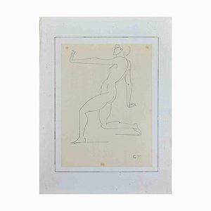 Georges-Henri Tribout, Posing Nude, 1950s, Pencil-ZCI-1781920