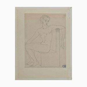 Georges-Henri Tribout, Posing Nude, Original Drawing, 1930s-ZCI-1300574