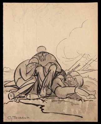 Georges-Henri Tribout, The Family, Original Drawing, 1940-ZCI-1281545