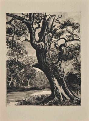 Georges-Henri Tribout, The Tree, Original Etching, Mid-20th-Century-ZCI-1316530