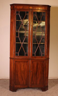 Georgian Corner Cabinet in Mahogany, 18th Century-HPU-953965