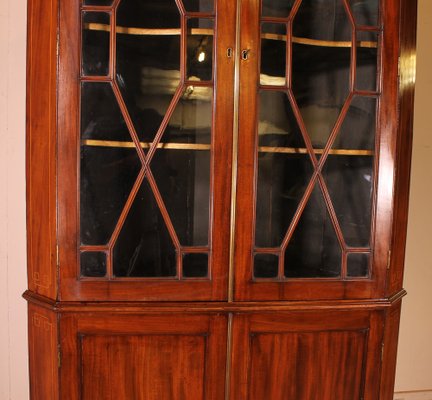 Georgian Corner Cabinet in Mahogany, 18th Century-HPU-953965