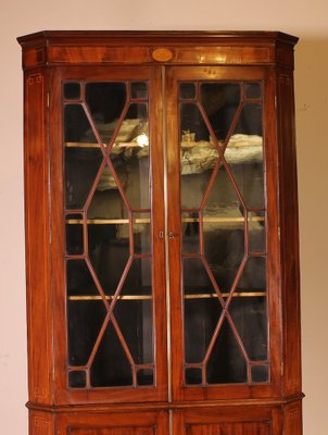 Georgian Corner Cabinet in Mahogany, 18th Century-HPU-953965