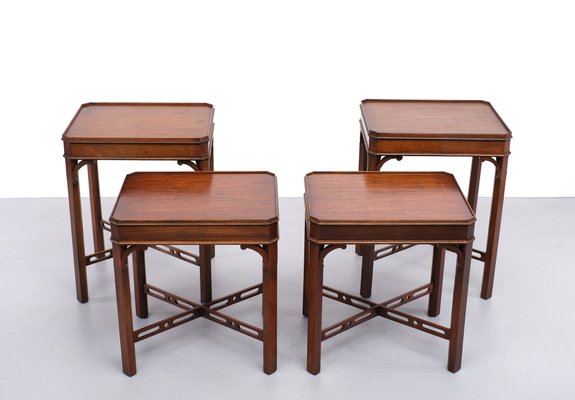 Georgian Revival Mahogany Side Tables by Bevan Funnell, England, 1960s, Set of 4-GCG-1377238