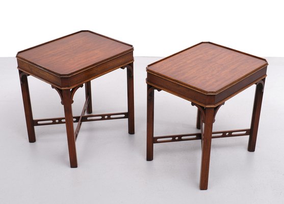 Georgian Revival Mahogany Side Tables by Bevan Funnell, England, 1960s, Set of 4-GCG-1377238