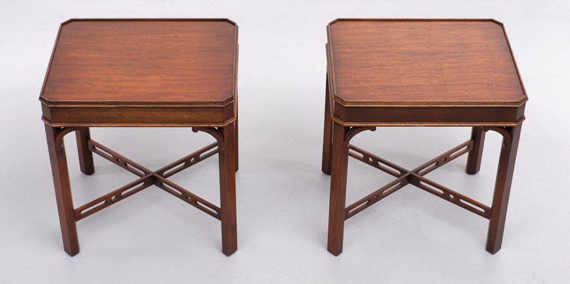 Georgian Revival Mahogany Side Tables by Bevan Funnell, England, 1960s, Set of 4-GCG-1377238