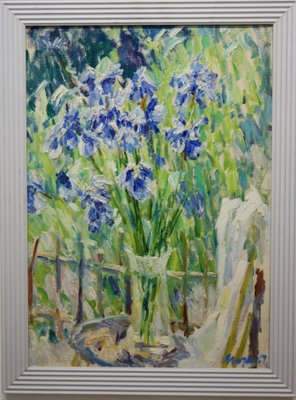 Georgij Moroz, Purple Iris, Oil on Canvas, 1995-QUE-955765