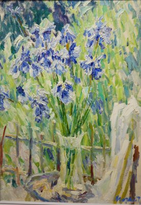 Georgij Moroz, Purple Iris, Oil on Canvas, 1995-QUE-955765