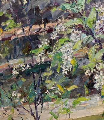 Georgij Moroz, Wild Cherry Blossom Flowers, Oil on Canvas, 1994-QUE-1001528