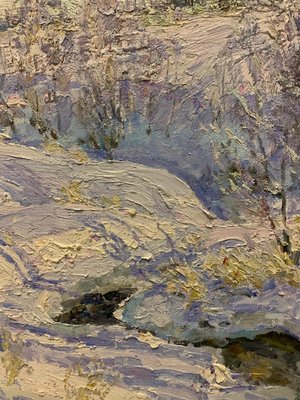 Georgij Moroz, Winter Illuminated Brook, Oil Painting, 2005-QUE-1718950