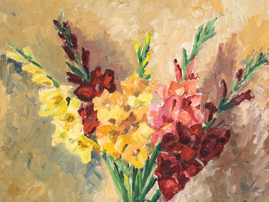 Gerd Vitzthum, Gladioli, Oil on Panel, Framed-GPP-1125764