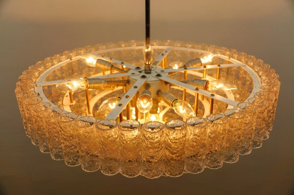 German 5-Tiered Ice Glass Chandelier from Doria Leuchten, 1960s-KQB-2031602