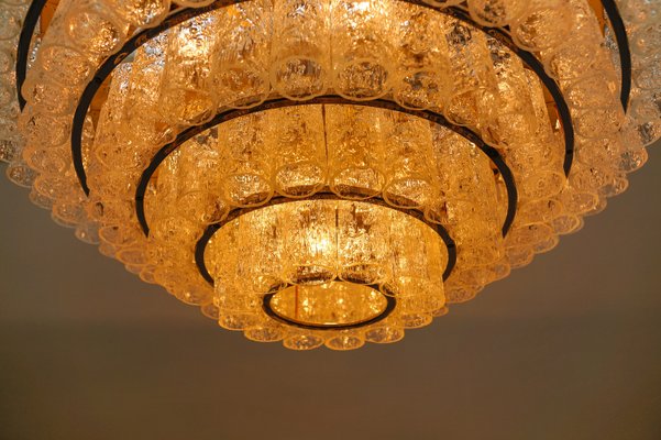 German 5-Tiered Ice Glass Chandelier from Doria Leuchten, 1960s-KQB-2031602