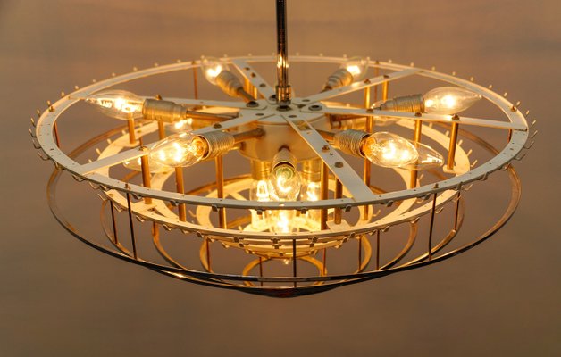 German 5-Tiered Ice Glass Chandelier from Doria Leuchten, 1960s-KQB-2031602