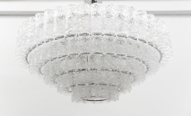 German 5-Tiered Ice Glass Chandelier from Doria Leuchten, 1960s-KQB-2031602