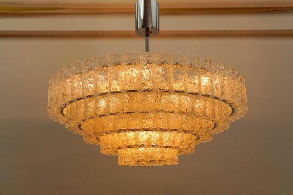 German 5-Tiered Ice Glass Chandelier from Doria Leuchten, 1960s-KQB-2031602