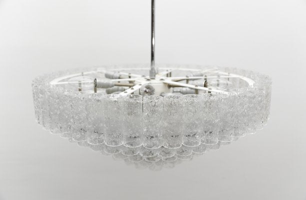 German 5-Tiered Ice Glass Chandelier from Doria Leuchten, 1960s-KQB-2031602