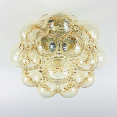 German Amber Bubble Glass Flush Mount or Ceiling Lamp by Helena Tynell for Limburg, 1960s-BMM-1326006