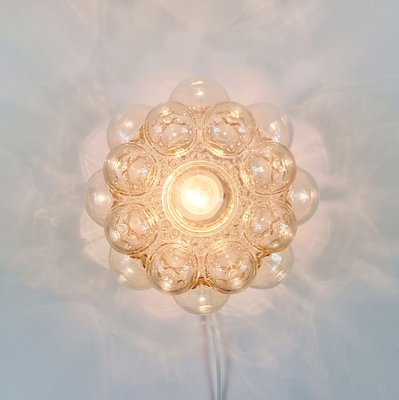 German Amber Bubble Glass Flush Mount or Ceiling Lamp by Helena Tynell for Limburg, 1960s-BMM-1326006