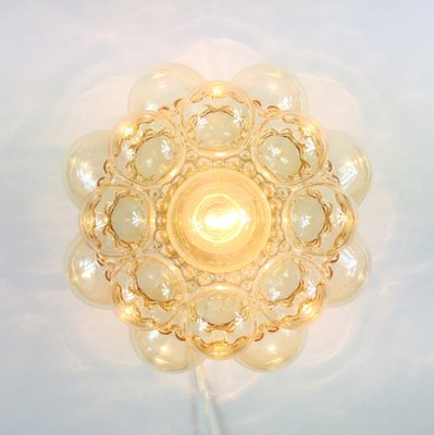 German Amber Bubble Glass Flush Mount or Ceiling Lamp by Helena Tynell for Limburg, 1960s-BMM-1326006