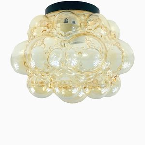 German Amber Bubble Glass Flush Mount or Ceiling Lamp by Helena Tynell for Limburg, 1960s-BMM-1326006