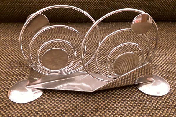 German Art Deco Filigree Napkin Stand in Silver-Plated Metal from WMF, 1940s-HOI-1408826