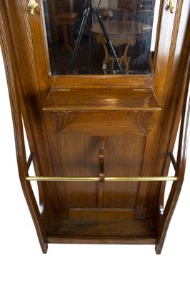 German Art Nouveau Oak Wardrobe with Brass Hooks-WFJ-1031196