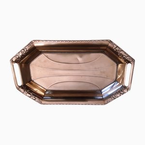 German Art Nouveau Proxy Shell Tray in Brass with Ostrich Brand from WMF, 1890s-HOI-1787927