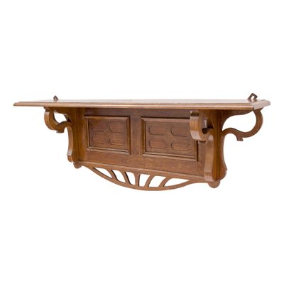 German Art Nouveau Wall Shelf in Oak, 1890s-WFJ-1407896