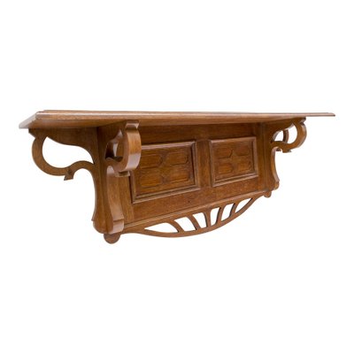 German Art Nouveau Wall Shelf in Oak, 1890s-WFJ-1407896