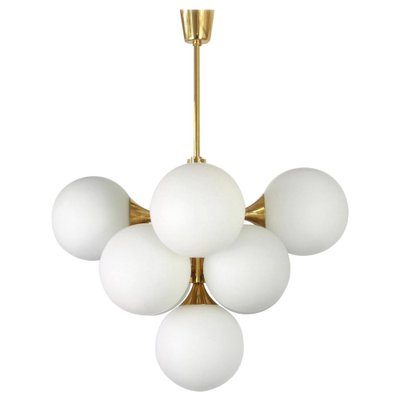 German Atomic Brass Chandelier by Kaiser, 1960s-UGR-1085579