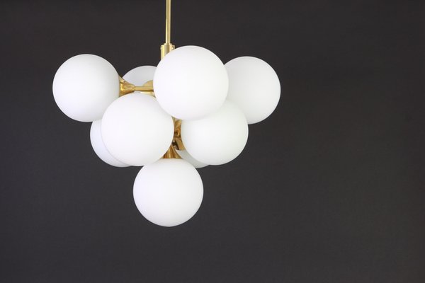 German Atomic Brass Chandelier by Kaiser, 1960s-UGR-1085579