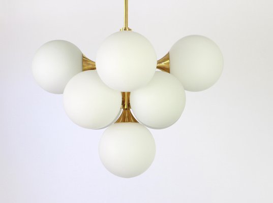 German Atomic Brass Chandelier by Kaiser, 1960s-UGR-1085579