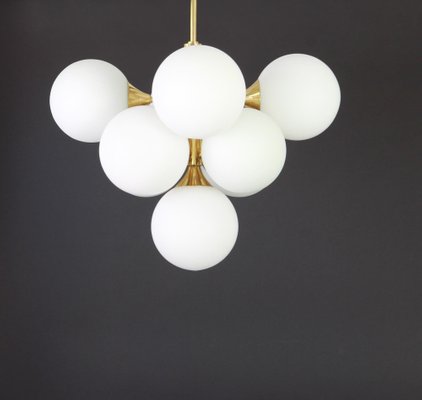 German Atomic Brass Chandelier by Kaiser, 1960s-UGR-1085579