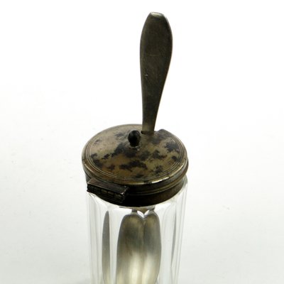 German Biedermeier Mustard Container with Spoon, 1930s, Set of 2-BKO-1801346