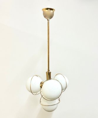 German Brass 3-Arm Chandelier from Leola, 1980s-ZCY-1794754