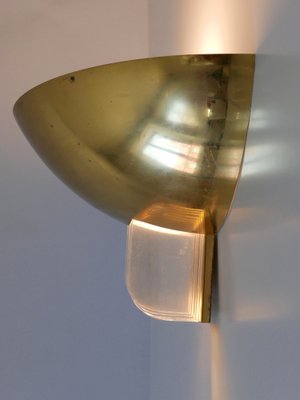 German Brass & Acrylic Sconce from Vereinigte Werkstätten Collection, 1960s-WPT-1336767