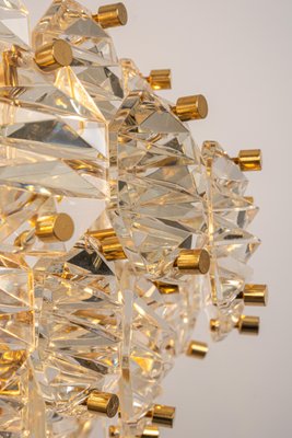 German Brass and Crystal Glass Chandelier from Kinkeldey, 1970s-UGR-1169035