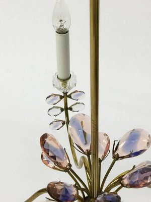 German Brass & Faceted Crystals Chandelier from Palwa, 1970s-UCH-1224779