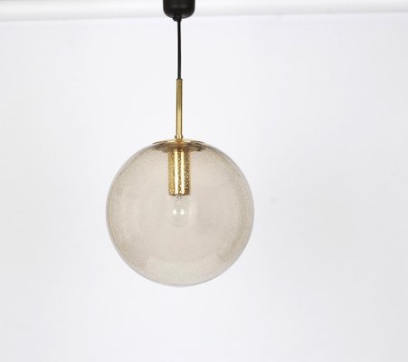 German Brass with Smoked Glass Ball Pendant from Limburg, 1970s-UGR-1086034