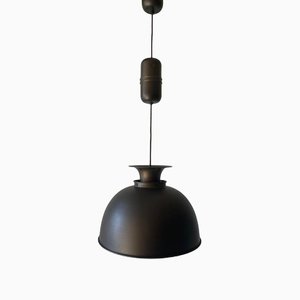 German Bronze Looking Pendant Lamp in Metal, 1970s-RDS-1294451