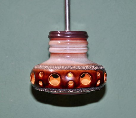 German Brown Ceramic Ceiling Lamp, 1960s-ROJ-623823