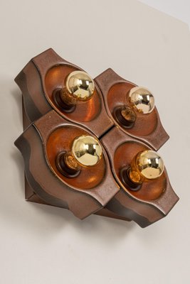 German Brown Ceramic Sputnik Wall Light, 1970s, Set of 4-UGR-1086187